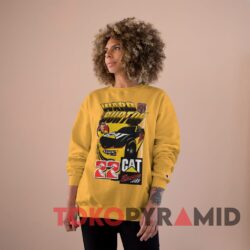 Rare Vintage Nascar Ward Burton Cat Racing Yellow Sweatshirt