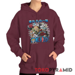 Rare Vintage One Piece Straw Hat Crew Cast Collage Hoodie