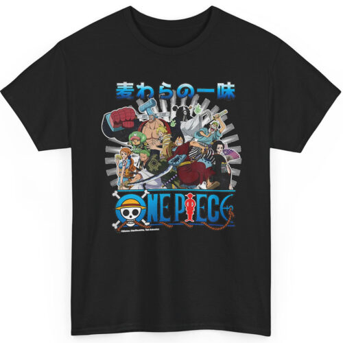 Rare Vintage One Piece Straw Hat Crew Cast Collage Shirt