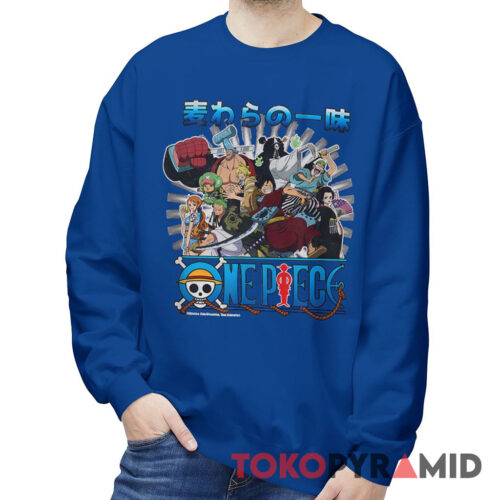 Rare Vintage One Piece Straw Hat Crew Cast Collage Sweatshirt