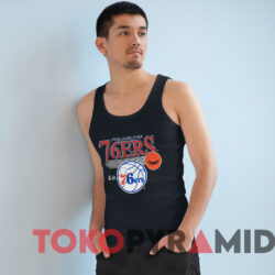 Rare Vintage Philadelphia 76ers Logo T-Shirt 4 Rare Vintage Philadelphia 76ers Logo T shirt Black TankTop