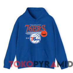 Rare Vintage Philadelphia 76ers Logo T-Shirt 2 Rare Vintage Philadelphia 76ers Logo T shirt Blue Hoodie