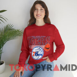 Rare Vintage Philadelphia 76ers Logo T-Shirt 3 Rare Vintage Philadelphia 76ers Logo T shirt Red Sweatshirt