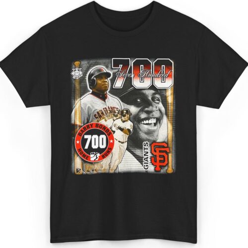 Rare Vintage San Francisco Giants Barry Bonds 700 Home Runs Shirt