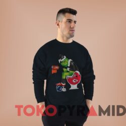 Rare Vintage Santa Grinch Oakland Raiders Toilet Christmas Sweater Black