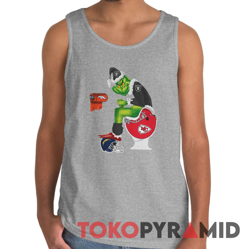 Rare Vintage Santa Grinch Oakland Raiders Toilet Christmas Tank Top Rare Vintage Santa Grinch Oakland Raiders Toilet Christmas Tank Top