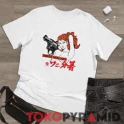 Rare Vintage Super Gun Lady T-shirt Police Branch 82 Wani Bunsho 2 Rare Vintage Super Gun Lady T shirt Police Branch 82 Japan Manga Flat White