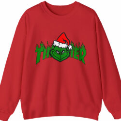Rare Vintage The Grinch Christmas X Thrasher Collab Sweater Red Sweatshirt