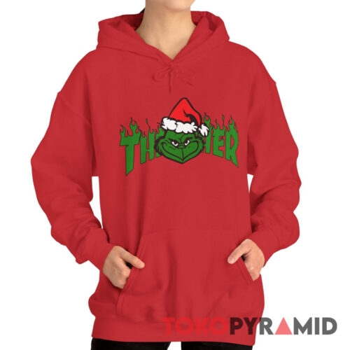 Rare Vintage The Grinch Christmas x Thrasher Collab Hoodie