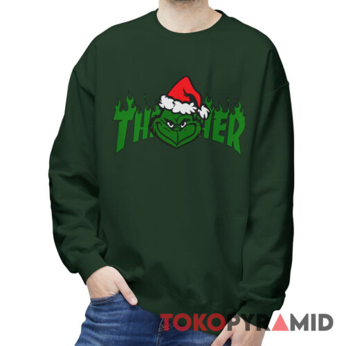 Rare Vintage The Grinch Christmas x Thrasher Collab Sweatshirt