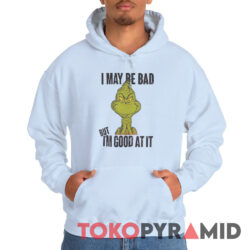 Rare Vintage The Grinch Dr Seuss I May Be Bad Christmas Hoodie
