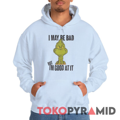 Rare Vintage The Grinch Dr Seuss I May Be Bad Christmas Hoodie