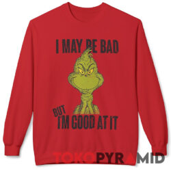 Rare Vintage The Grinch Dr. Seuss I May Be Bad Christmas Shirt