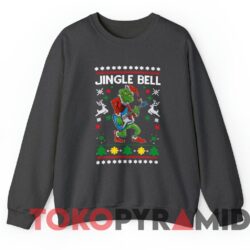 Rare Vintage Jingle Bell The Grinch Guitar Christmas Ugly Sweater T-shirt 4 Rare Vintage The Grinch Guitar Christmas Sweater Dark Heather Long sleeved T shirt