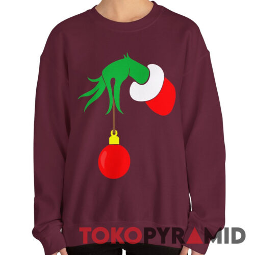 Rare Vintage The Grinch Hand Holding Ornament Sweatshirt