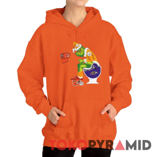 Rare Vintage The Grinch Santa Toilet NFL Football Pittsburgh Steelers Hoodie