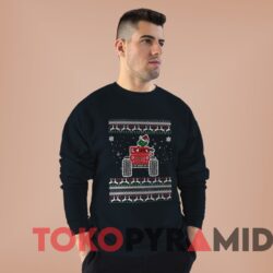 Rare Vintage The Grinch Truck Merry Christmas Sweater Man Black Sweater