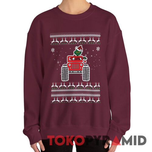 Rare Vintage The Grinch Truck Merry Christmas Ugly Sweatshirt
