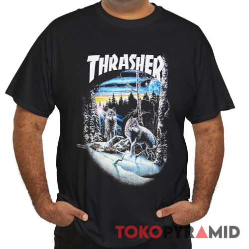 Rare Vintage Thrasher 13 Wolves Shirt