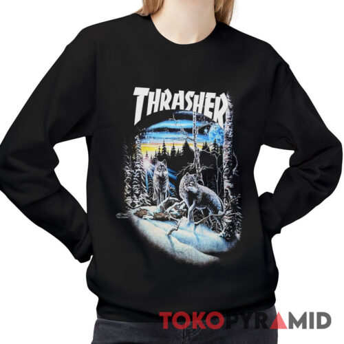 Rare Vintage Thrasher 13 Wolves Sweatshirt