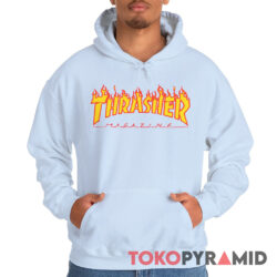 Rare Vintage Thrasher Magazine Fire Logo Hoodie
