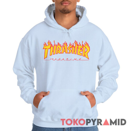 Rare Vintage Thrasher Magazine Fire Logo Hoodie