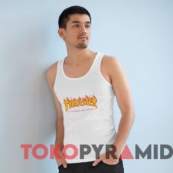 Rare Vintage Thrasher Magazine Fire Logo Tee 3 Rare Vintage Thrasher Magazine Fire Logo Tee Man White Tank Top