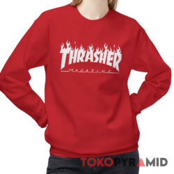 Rare Vintage Thrasher Magazine Flame Fire Logo Sweatshirt