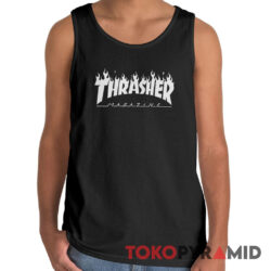 Rare Vintage Thrasher Magazine Flame Fire Logo Tank Top