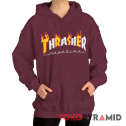 Rare Vintage Thrasher Magazine Flame Logo Hoodie