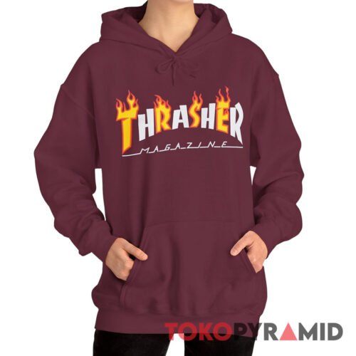 Rare Vintage Thrasher Magazine Flame Logo Hoodie