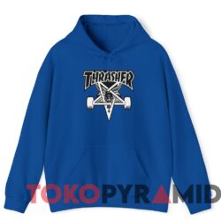 Rare Vintage Thrasher Magazine Skate Goat Logo Tee 3 Rare Vintage Thrasher Magazine Skate Goat Logo Tee Royal Hoodie