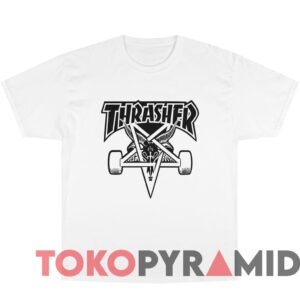 Rare Vintage Thrasher Magazine Skate Goat Logo Tee White T shirt