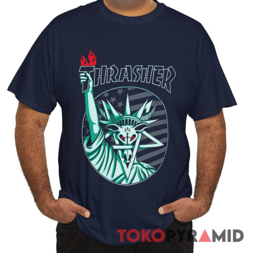 Rare Vintage Thrasher Skateboard Magazine Thrasher Liberty Goat Shirt