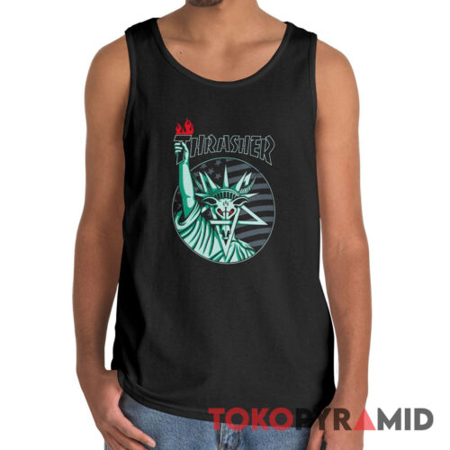 Rare Vintage Thrasher Skateboard Magazine Thrasher Liberty Goat Tank Top