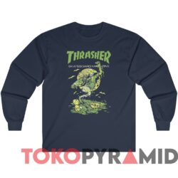 Rare Vintage Thrasher Skateboard Magazine x Magical Mosh Misfits Tee 2 Rare Vintage Thrasher Skateboard Magazine X Magical Mosh Misfits Tee Navy Long sleeved