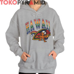 Rare Vintage University Hawaii Rainbow Surf Board Shirt