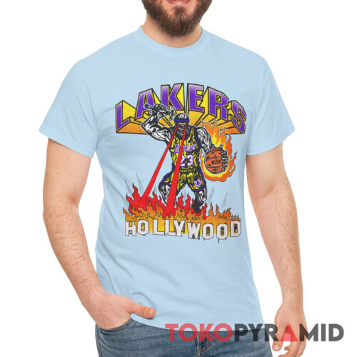 Rare Vintage Warren Lotas Los Angeles Lakers Hollywood Shirt