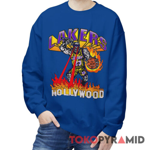 Rare Vintage Warren Lotas Los Angeles Lakers Hollywood Sweatshirt