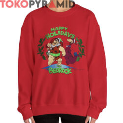 Rare Vtg The Flintstones Happy Holidays From Bedrock Shirt