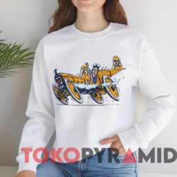 Ray Harroun Marmon Wasp Caricature Shirt 2 Ray Harroun Marmon Wasp Caricature Shirt White Sweatshirt