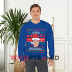 RBG Ugly Christmas Merry Resistmas Holiday Sweatshirt 4 Rbg Ugly Christmas Merry Resistmas Holiday Blue Sweatshirt