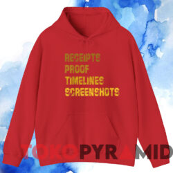Receipts Proof Timelines Screenshots Shirt 3 Receipts Proof Timelines Screenshots Shirt Red Hoodie