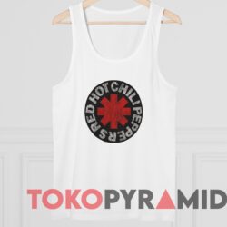 Red Hot Chili Peppers Asterisk Circle Distressed Logo T-shirt 4 Red Hot Chili Peppers Asterisk Circle Distressed Logo T shirt White TankTop