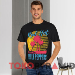 Red Hot Chili Peppers Beach Scene T shirt Black T shirt