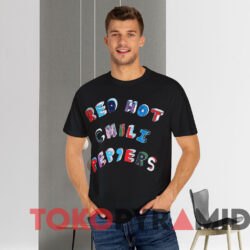 Red Hot Chili Peppers Color Sketch T shirt Black T shirt