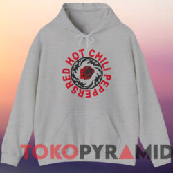 Red Hot Chili Peppers Rose Bssm Circle T shirt Grey Hoodie