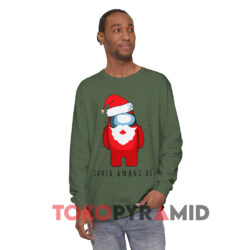 Red Santa Among Us Sweatshirt 3 Red Santa Among Us Hemp Long sleeved