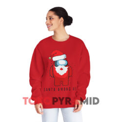 Red Santa Among Us Sweatshirt 2 Red Santa Among Us Red Sweatshirt