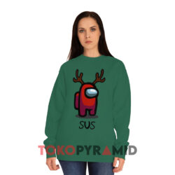 Reindeer Among Us SUS Christmas Sweatshirt 3 Reindeer Among Us Sus Christmas Green Sweatshirt